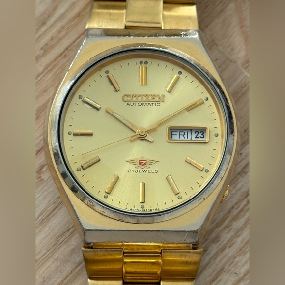 Citizen Eagle 7 Automatic 21 Jewels Rare Vintage Men’s Watch Gold Dial Bracelet